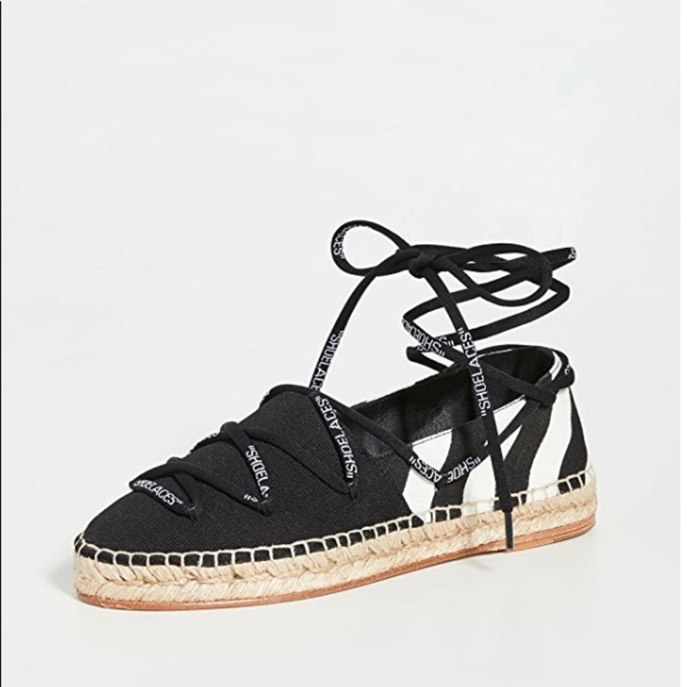 Off-White Espadrilles In Diagonal Stripe Canvas
